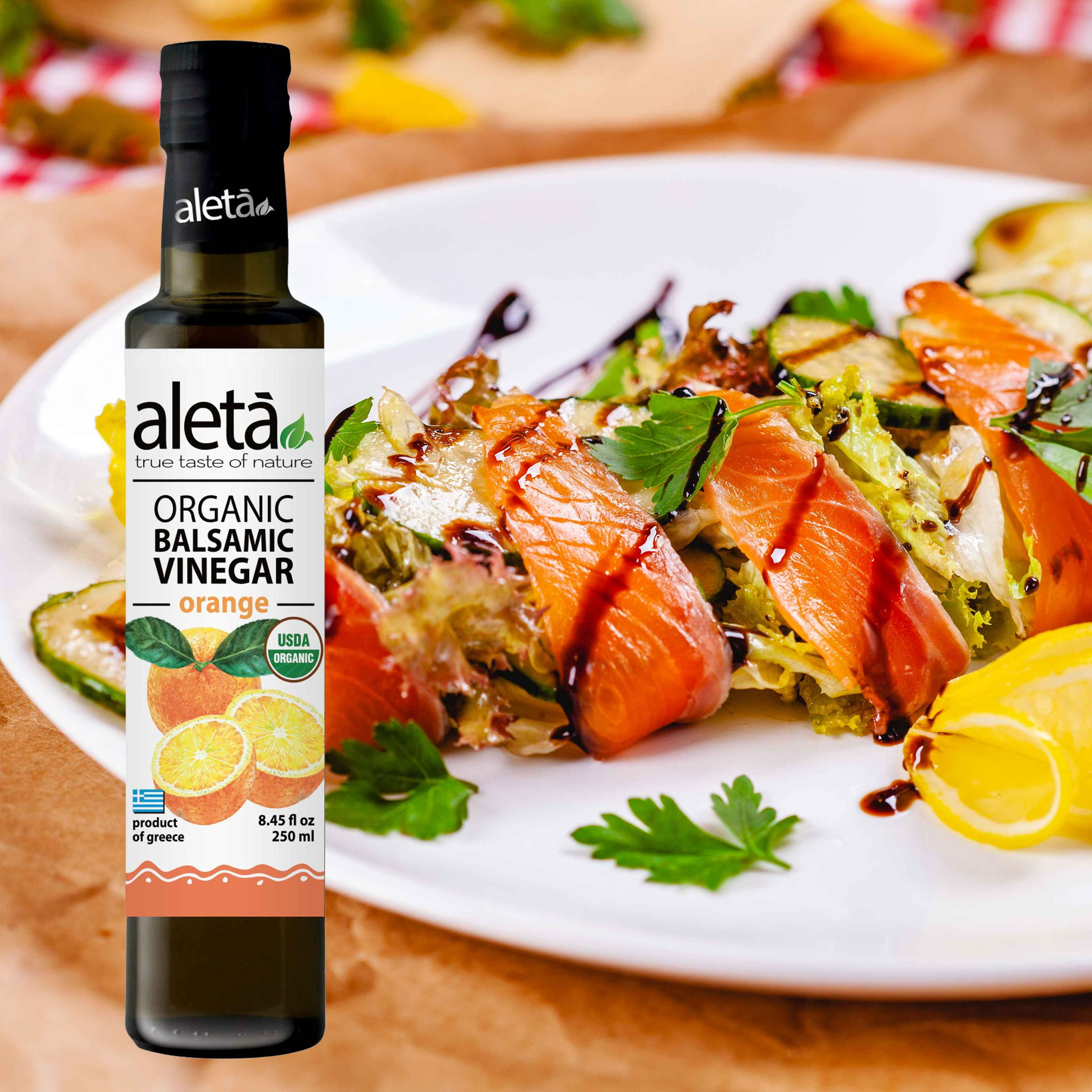 Aleta Organic Orange Infused Balsamic Vinegar, 8.45 Fl Oz