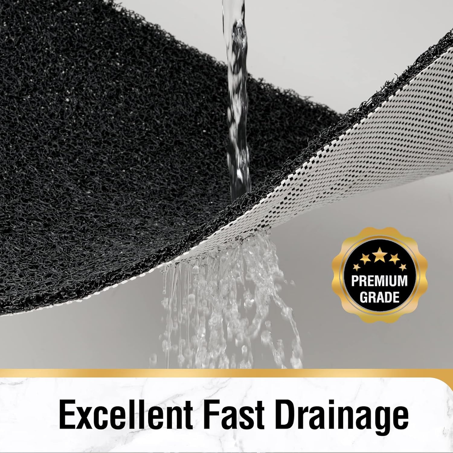Square Shower Mat  27 X 27 Inch Non Slip Bath For Tub Soft Pvc Loofah Bathtub Mats With Drain Holes Quick Drying Bathroom Stall Floor Accessories Without Suction Cup Black