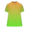 thumbnail image 4 of Sweet Home Farm Short Sleeve Shirts for Women Shirt Sleeved Creative Gradient Patchwork Color Cute T T Shirts for Women Green, 4 of 5