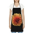 thumbnail image 3 of Easygdp Orange Dalia Apron Waterdrop Resistant with 2 Pockets,Oil Resistant Cooking Kitchen Chef Apron for Women Men, 3 of 7