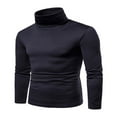 thumbnail image 3 of Men‘s Knitting Shirt Solid Color Long Sleeve Turtleneck Knitwear Pullover Sweaters for Fall Winter, 3 of 4