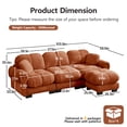 thumbnail image 5 of Nkurdsu 104" Oversized Modular Cloud Sectional Sofa with Movable Ottoman, L-Shaped Chenille Couch for Living Room, Orange, 5 of 9