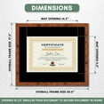 thumbnail image 3 of 16x19 Brown Diploma Frame - Black on Black Double Mat - Displays 12x15 Diplomas with Mat or 16x19, 3 of 8