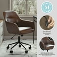 thumbnail image 4 of Martha Stewart Rayna Upholstered Office Chair in Saddle Brown/Oil Rubbed Bronze, 4 of 15