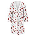 thumbnail image 4 of MEICHEN Plush Robes for Women Women's Fleece Plush Robe Long Warm Plush Bathrobe Loungewear Jacket Printed Comfort Robe Women's Robes, 4 of 5