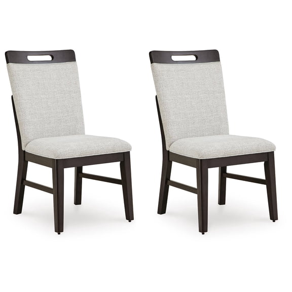 Signature Design by Ashley Neymorton Solid Wood Frame Dining Chair, Set of 2, Light Gray/Brown