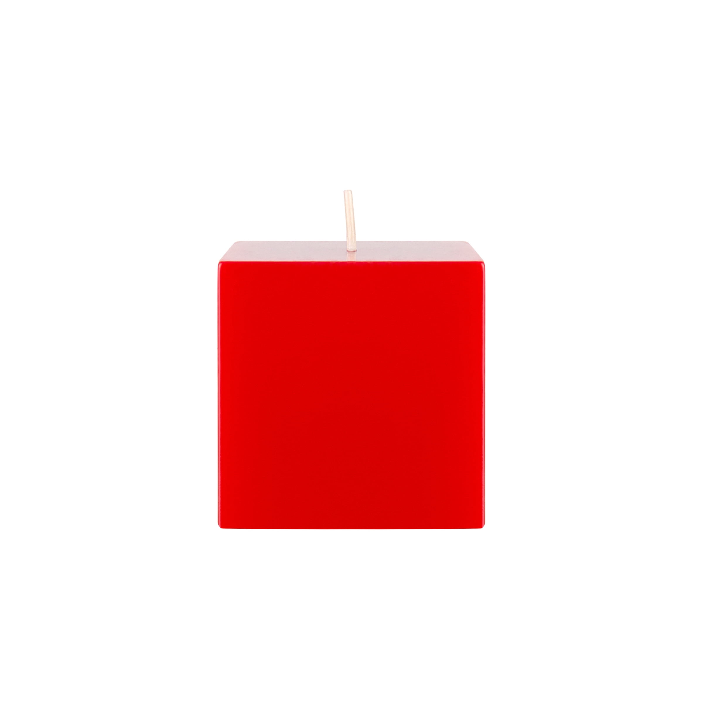 Mega Candles 1 pc Unscented Red Square Pillar Candle, Hand Poured