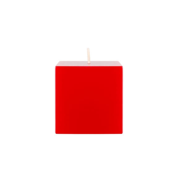 Mega Candles 1 pc Unscented Red Square Pillar Candle, Hand Poured Premium Wax Candles 3 Inch x 3 Inch, Home Décor, Wedding Receptions, Baby Showers, Birthdays, Celebrations, Party Favors & More