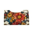 thumbnail image 4 of Lsque Colorful Vintage Floral Pattern Printed Long Tissue Box Cover Holder, Facial Paper Organizer Dispenser,Triangle with Bottom Belt, PVC Leather Decorative Organizer, 4 of 9