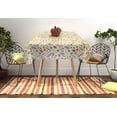 thumbnail image 3 of Fall Decor Harvest Flannel Vinyl Tablecloth: Colorful Autumn Leaves Berries on Ivory&nbsp;52" x 90", 3 of 3