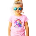 thumbnail image 3 of 4th Birthday Unicorn Shirt for Girls Rainbow Horse Party Theme Four Year Old Graphic Tee Pink Shirt 5-6, 3 of 5