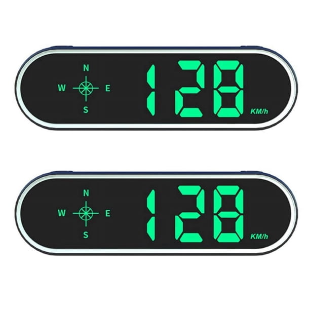 2X Velocímetro GPS HUD Medidor de Velocidad con Pantalla Frontal Universal para Automóvil con Brújula y Alarma de Exceso de Velocidad para Todos los Vehículos
