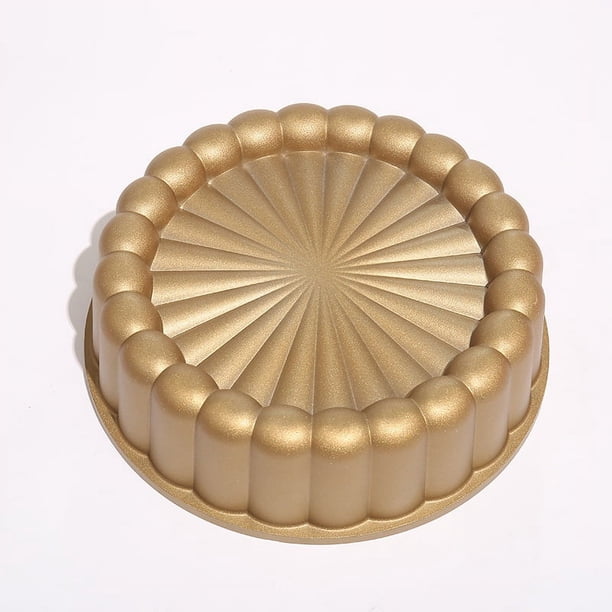 Zhuge Molde para tarta Charlotte, molde acanalado para tartas de 10 pulgadas, dorado