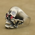 thumbnail image 4 of Red CZ Eyes 925 Sterling Silver Skull Ring Biker Rock Punk Jewelry TA46 US Size 12.5, 4 of 16