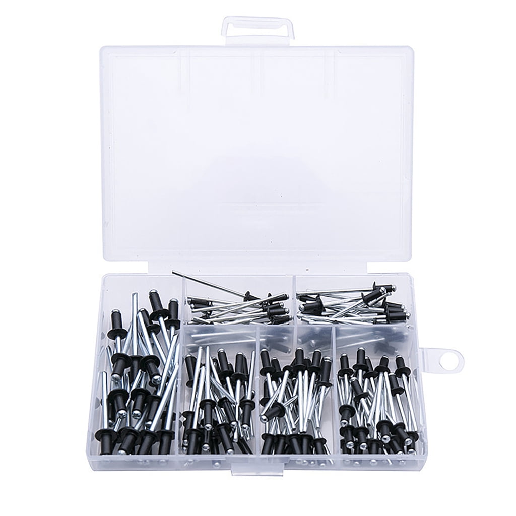 lanema Heavy Duty Metal Rivets with Box set Multiple Size Metal Rivets Assorted Set Simple Installs 385pc for Household Repairs