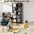 thumbnail image 2 of 12-Cube Metal Book Shelf | DIY Cubicle Storage Organizer for Bedroom & Office (Black), 2 of 9