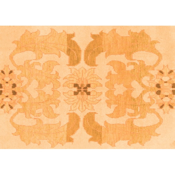 Ahgly Company Indoor Rectangle Abstract Orange Modern Area Rugs, 8' x 12'