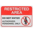 thumbnail image 1 of 2pcs Do Not Enter Sign: Keep Out No Entry Sign - Restricted Zone Authorized Personnel Only - Metal Indoor Outdoor Warning Indicator Weatherproof, 1 of 4