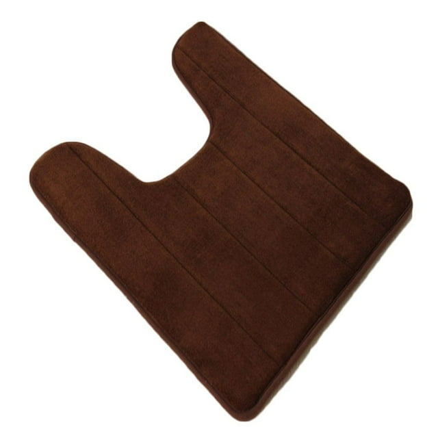 Maoww U-shaped Toilet Mat Water Absrobent Non-slip Elastic Skin-friendly Bathroom Rug Pad Bath Rug Showering Protection Household Home Coffee Color 50*60cm