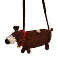 thumbnail image 2 of Bolso bandolera con estampado de perro salchicha | Bolso pequeño de hombro con bloques de color | Bolso compacto para mujer | Bolso de mano informal y festivo para salidas navideñas, 2 of 9