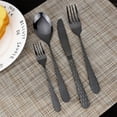 thumbnail image 4 of MDEALY 30-Piece Black Silverware Flatware Cutlery Set, Stainless Steel Kitchen Utensils Service for 6, Include Dinner Knife,Dinner Fork,Dinner Spoon,Salad Fork,Teaspoon, Dishwasher Safe, Elegant Gift, 4 of 7