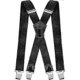 thumbnail image 1 of Braces with Extra Strong Metal Clips 4cm Wide Heavy Duty Braces One Size Fits All Men and Women Adjustable and Elastic X Shape (Black), 1 of 5