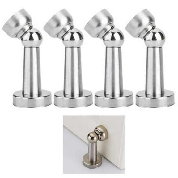 4 Magnetic Door Stoppers Stainless Steel Wall Floor Mount Door Holder Heavy Duty