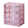 thumbnail image 2 of Organizador de escritorio con cajón para oficina, mesa, organización, compartimentos, ahorra espacio 4 Cajones Rosa, 2 of 9
