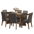thumbnail image 1 of Comedor con Mesa y 6 Sillas Simone Madesa Marrón/Negro/Silver, 1 of 7