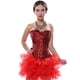 thumbnail image 4 of Corsé deshuesado con cordones para mujer, corpiño, lencería, Bodyshaper, Top, corsé de princesa, negro y rojo, 4 of 7