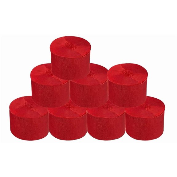 81' x 1.7"  Red Crepe Streamer, 8 pack, Amscan
