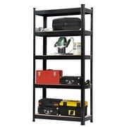 Ktaxon Garage Shelving, 27.5"L x 12"W x 59"H Wire Shelving Storage Rack, 550lbs Total Capacity, Black