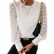 thumbnail image 1 of Guardurnaity Camisa de cuello para mujer, Tops de estilo informal de Color sólido para acampar, ropa de ceremonia para banquete de boda, ropa Prendas para la parte del cuerpo Blanco S, 1 of 6