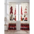 thumbnail image 2 of Merry Christmas Sheer Curtains 96 Inch Long 2 Panels, Red Xmas Gnome Pine Tree Plaid Retro Linen Light Filtering Rod Pocket Semi Sheer Curtains, Sheer Voile Drapes for Living Room Bedroom, 52"x96", 2 of 5