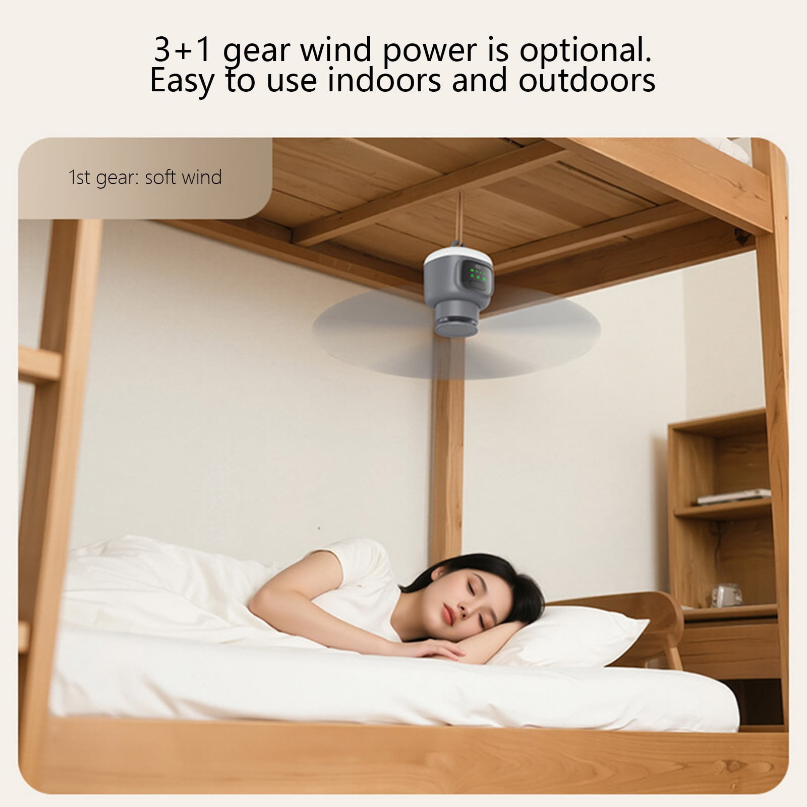 Loyerfyivos Battery-Powered Ceiling Fan with Light, 17.7-Inch Outdoor Fan with Remote Control, 12,000mAh Rechargeable, Quiet 3+1 Speed Modes, Timer Function & 30H Runtime for Tent, Patio, Camping