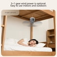 thumbnail image 2 of Bxaolu Portable Camping Fan,Tent Ceiling Fan,Rechargeable 12000mAh with Light & Hook,Timable & Auto Shut Off, 3 Speeds, Used for Tent Canopy RV Beach Dormitory Bedroom, 2 of 9