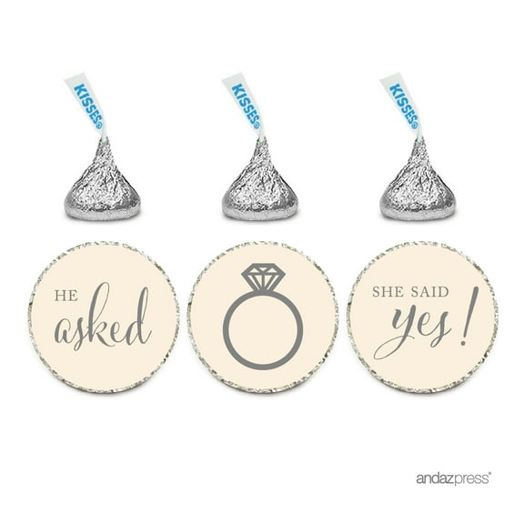 Ivory He Asked She Said Yes! Hershey´s Kisses Stickers, 216-Pack