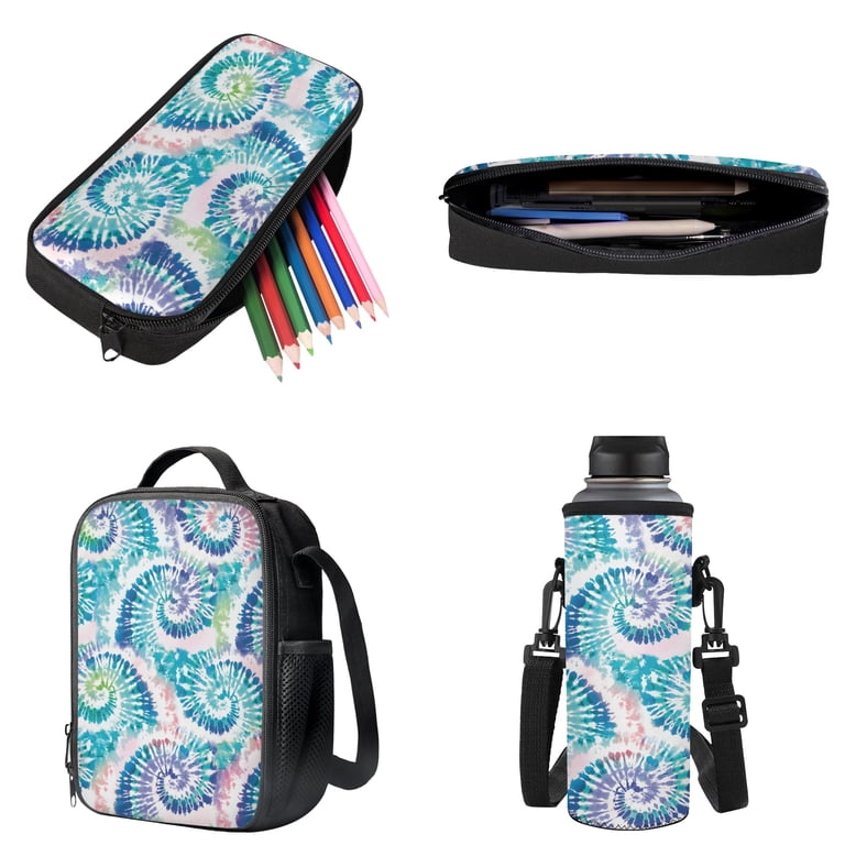 Girls Tie Dye Backpack & Lunch Box Set 2-Piece‎ Multicolour Bookbag School Bag Tie Dye Backpack and Lunch Box Set, Pastel Tie Dye, 17  main image 4