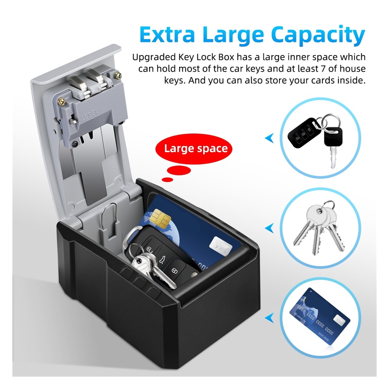 Wall Mount Key Box Zinc Alloy Password Lock Storage Box 4 Digit Password Security Key Box Organizer ,Multiple Options Available