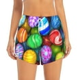thumbnail image 2 of Xecao's Colorful Easter Eggs1 for a double-layer running short for women, perfect for gym, tennis, and more, featuring a convenient pocket., 2 of 9