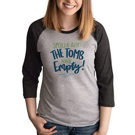 7 ate 9 Apparel Women s Happy Easter Shirts – The Tomb was Empty! Grey Shirt Medium