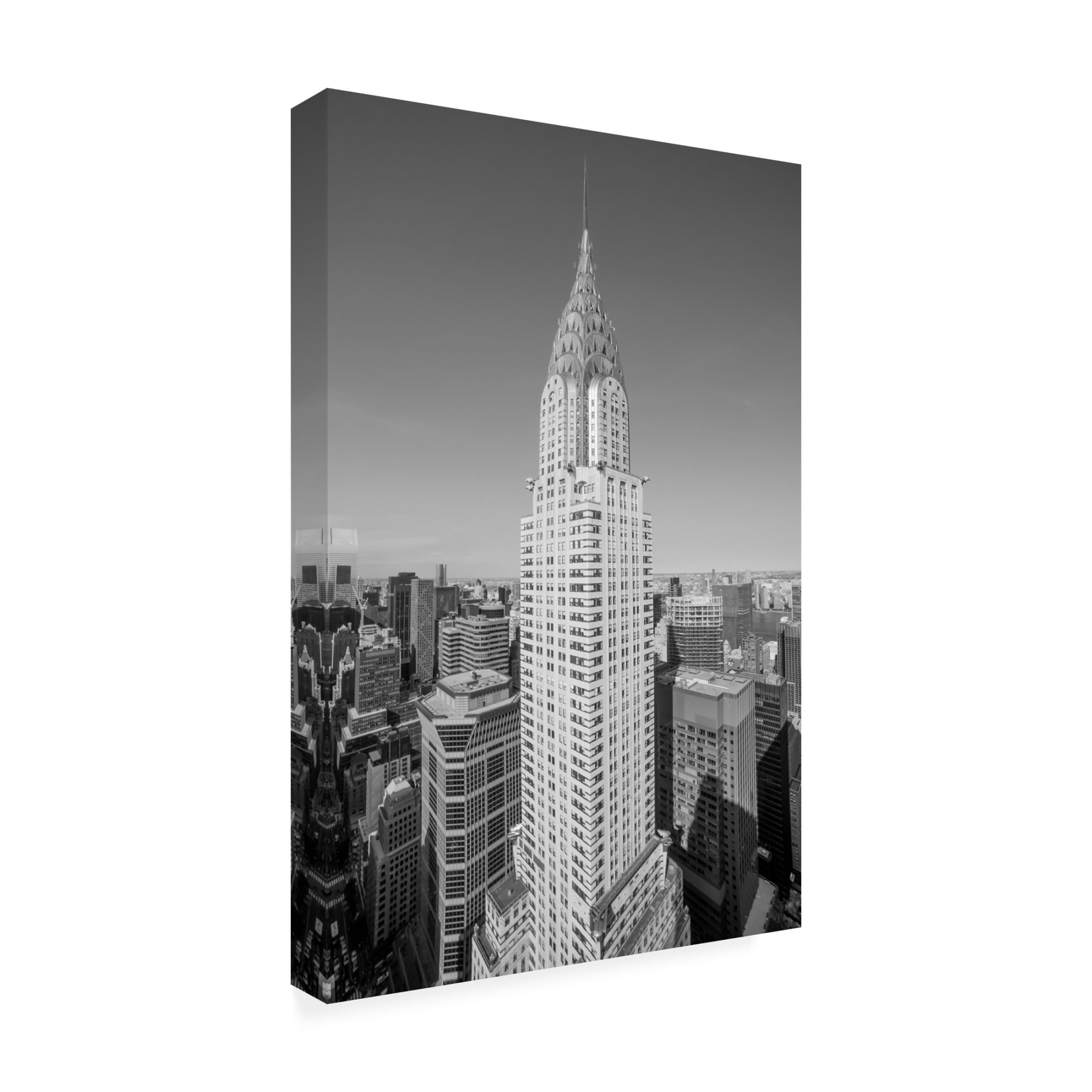 Trademark Fine Art Christopher R Veizaga Chrysler Black and White Canvas Wall Art