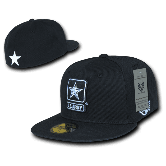 Fitted Military Flat Bill Caps Hats, US 