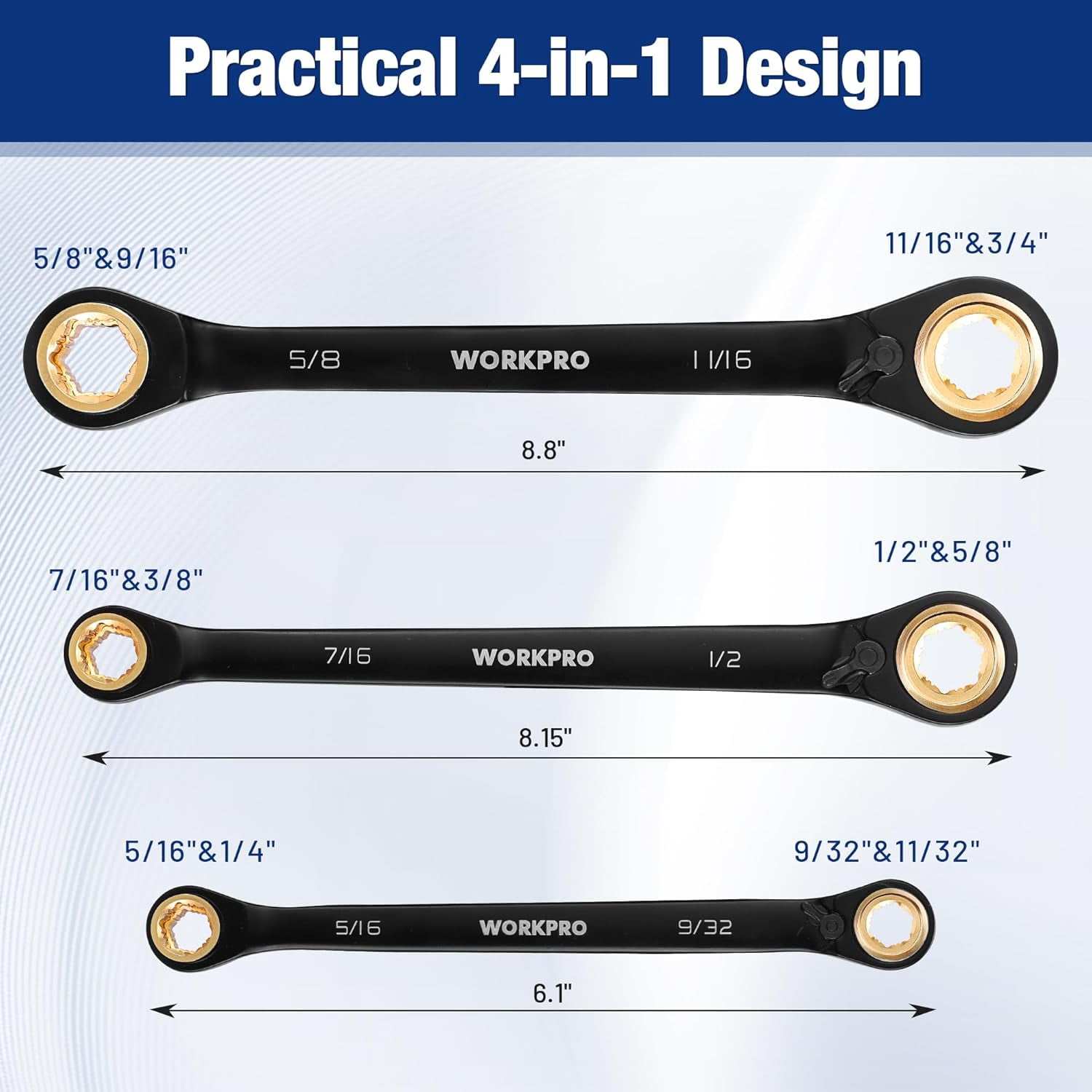 WEN 16-Piece Professional-Grade Reversible Ratcheting Metric
