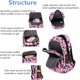 thumbnail image 3 of Mochila geométrica, de hojas o galaxia para niñas y niños, mochila de escuela secundaria, mochilas de primaria (negro L), 3 of 5
