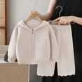 thumbnail image 2 of MEZZALL Girls Knit Sweater Hat Pants Outfits Sets Toddler Casual Fall Winter Clothes Two Piece Sets Baby Girl Warm Soft Comfortable For Kids Comfort Dailywear, 2 of 9