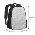 thumbnail image 3 of Daiia Silver Glitter Backpack for Men and Women -Durable Backpack Large Capacity, Water-Resistant Bag with Adjustable Straps and Laptop Compartment, 3 of 9