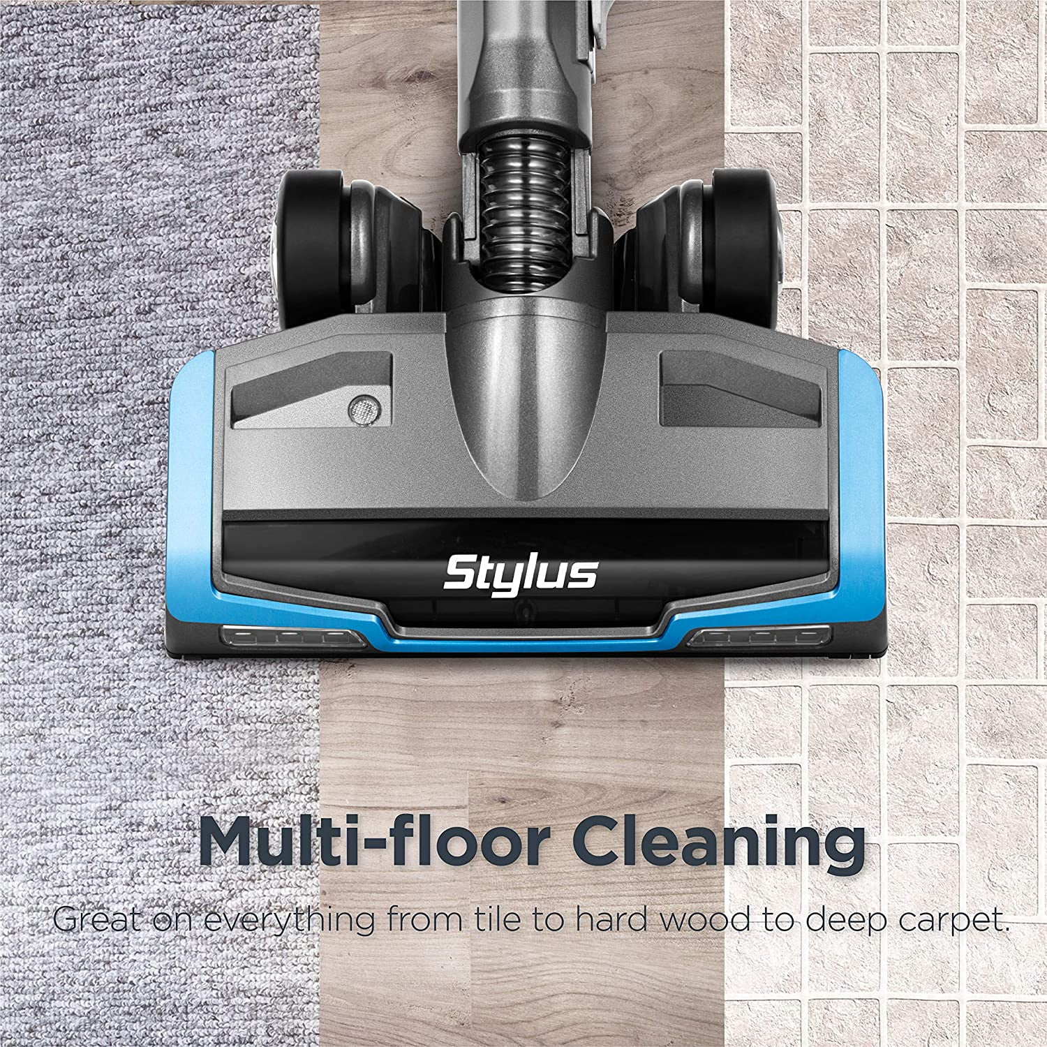Eureka Stylus Lightweight Cordless Vacuum Cleaner, 350W Powerful BLDC Motor  for Multi-Flooring Deep Clean LED Headlights, Convenient Stick and 