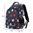 thumbnail image 2 of FORMRS Unisex Backpack Elementary School Travel Bookbag with Reflective Stripes, Red White Stars, 2 of 7