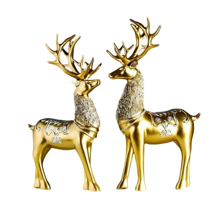 Christmas Deer Figurines, Set of 2